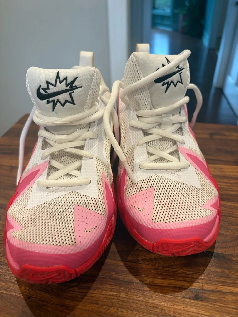 Nike Kids White, Pink and Red Athletic Sneakers